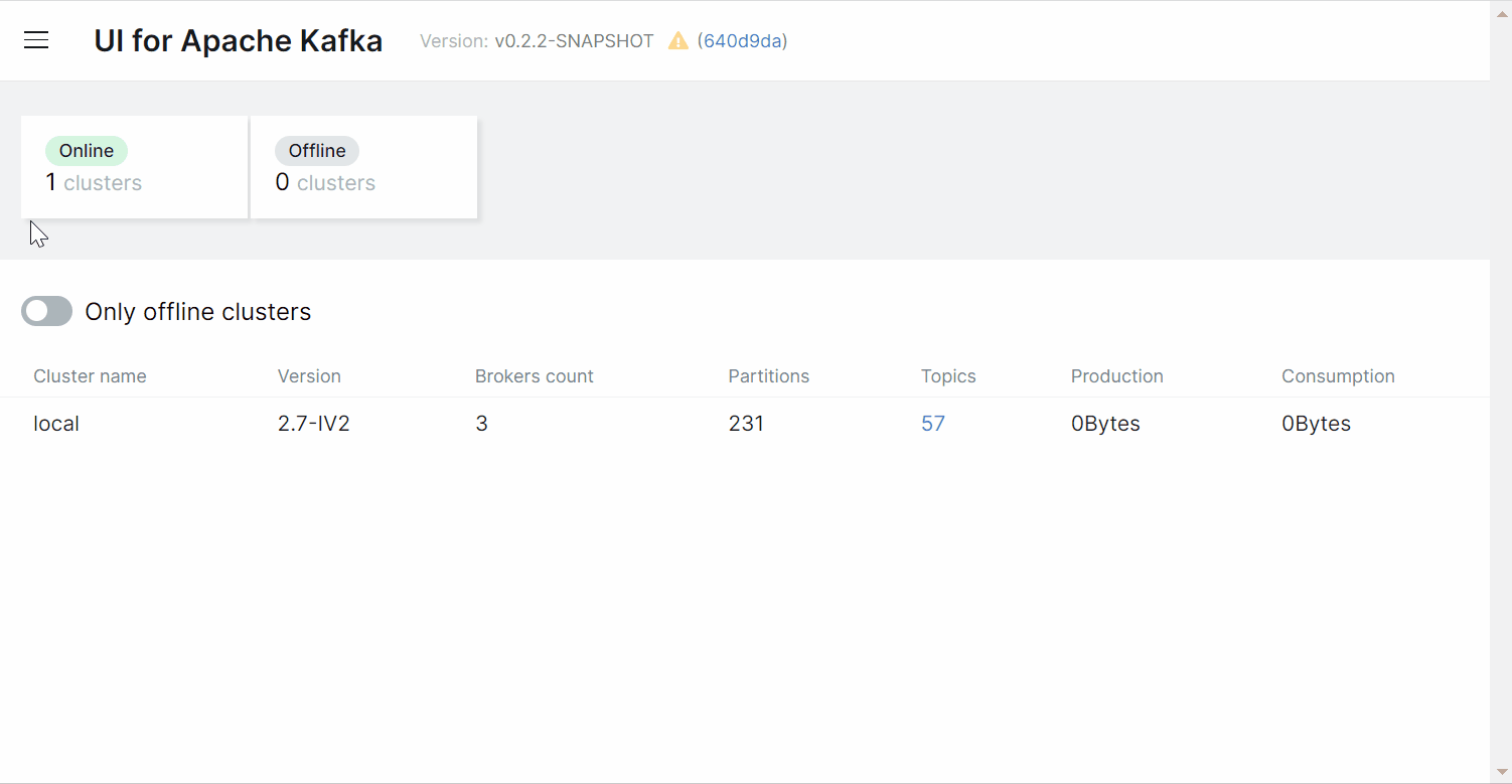 UI for Apache Kafka interface overview